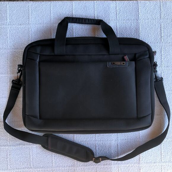 Samsonite Handbags - Samsonite Unisex Laptop Bag Briefcase Black Padded Adjust Shoulder Strap 13x18